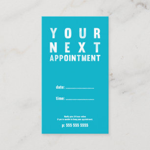 Turquoise Appointment Card