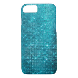 Turquoise - Aqua Blue Shimmer and Sparkle Pattern iPhone 8/7 Case