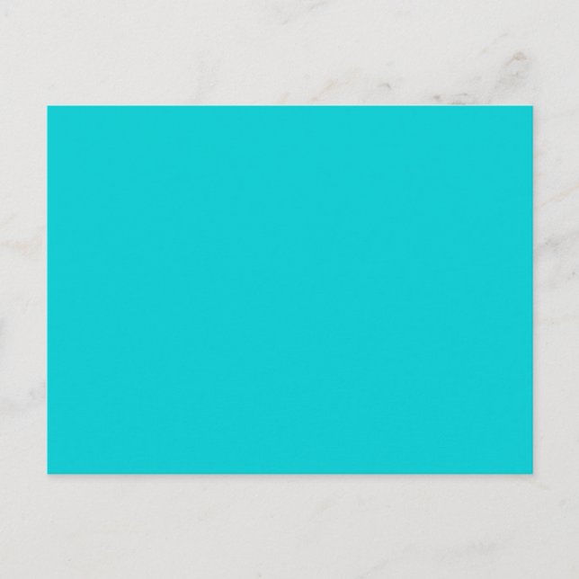 Turquoise Aqua Blue Solid Trend Colour Background Postcard (Front)