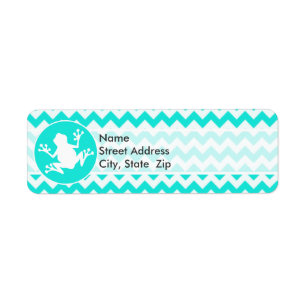 Turquoise, Aqua Colour Chevron; Frog