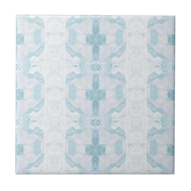 Turquoise aqua diamond geometric design tile (Front)