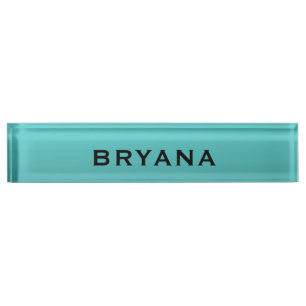 Turquoise Aqua Dipped Modern Personalised Desk Nameplate