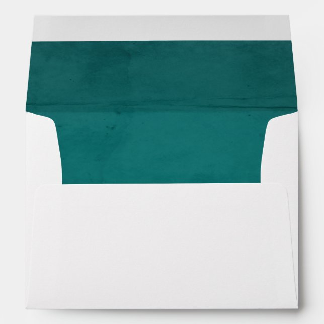 Turquoise Aqua Faux Velvet Textured Look Lining Envelope (Back (Bottom))