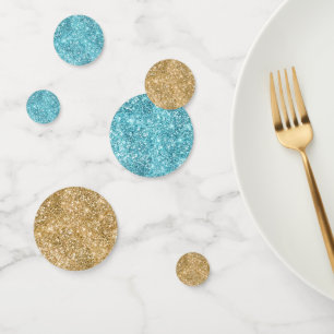 Turquoise Aqua Glitz Glitter Unicorn Confetti