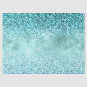 Turquoise Aqua Gold Glam Glitter Tissue Paper