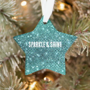 Turquoise Aqua Green Sparkle Ornament
