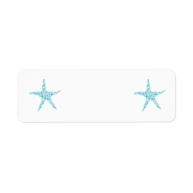 Turquoise Aqua Starfish Small Address Labels (Front)