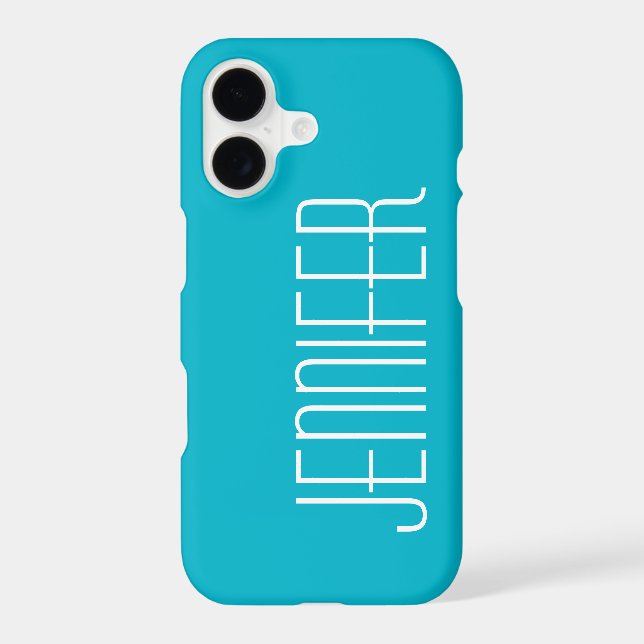 Turquoise Aqua w/White Jumbo Name Personalized (Back)