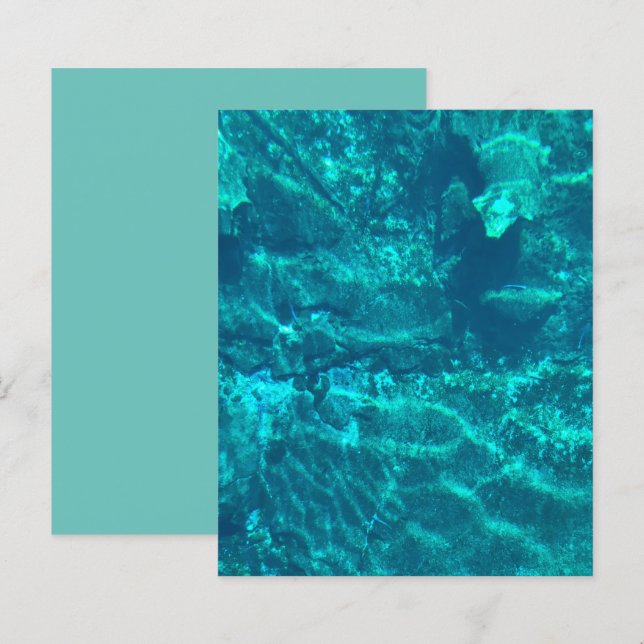 Turquoise Aqua Water Reflections Scrapbook Paper (Front/Back)