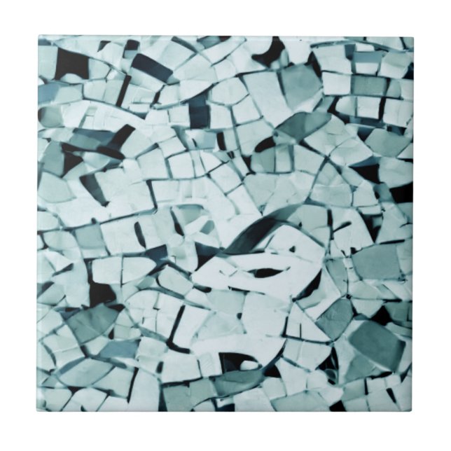 Turquoise aquamarine tumbled mosaic tile (Front)