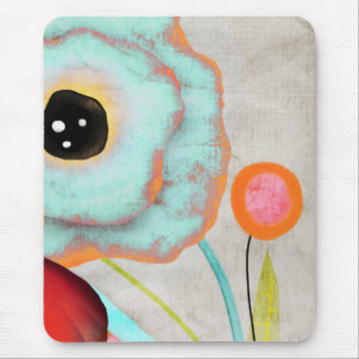 Turquoise aquamarine zoom poppy mouse mat