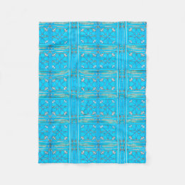 Turquoise Arabian Metal Door Pattern Fleece Blanket