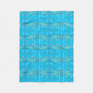 Turquoise Arabian Metal Door Pattern Fleece Blanket
