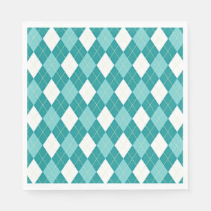 Turquoise argyle pattern napkin