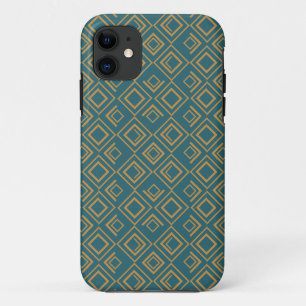 Turquoise Art Deco  iPhone 11 Case