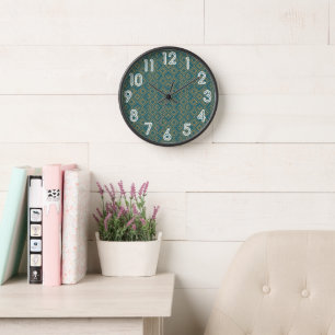 Turquoise Art Deco  Clock