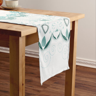 Turquoise Art Deco Design Short Table Runner