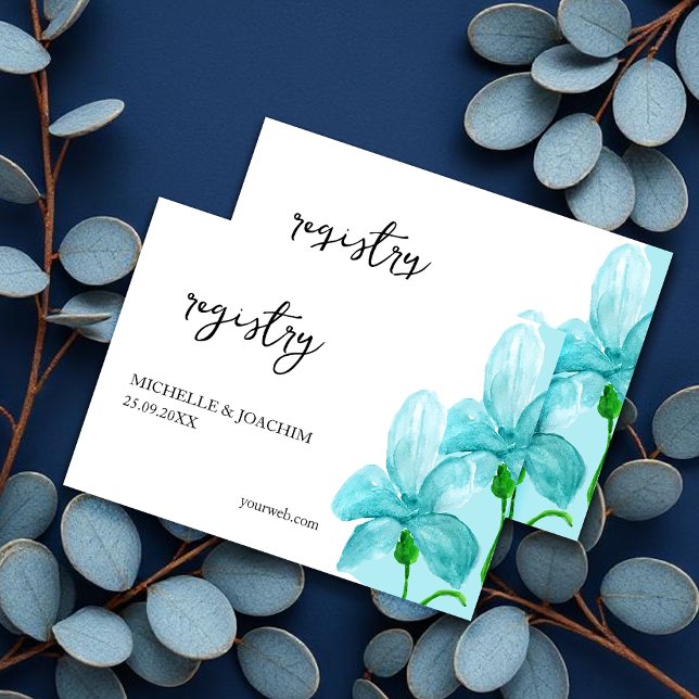 Turquoise Artistic Iris Watercolor Enclosure Card (Creator Uploaded)