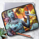 Turquoise Asian Warrior Statue Antique Photo Bold Laptop Sleeve<br><div class="desc">Discovered in a lush garden setting, this Asian warrior statue shouts travel and exploration. Enliven your computer with this stunning photography neoprene laptop sleeve. This laptop sleeve comes in three sizes: 15", 13", and 10”. Makes a great gift for someone special! You can easily personalise this neoprene laptop sleeve. Please...</div>
