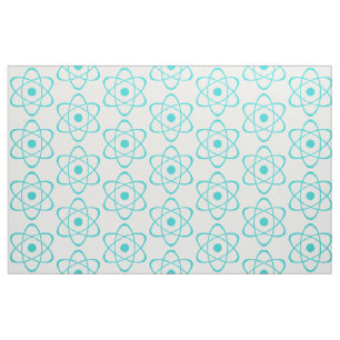 Turquoise Atom Symbol Fabric