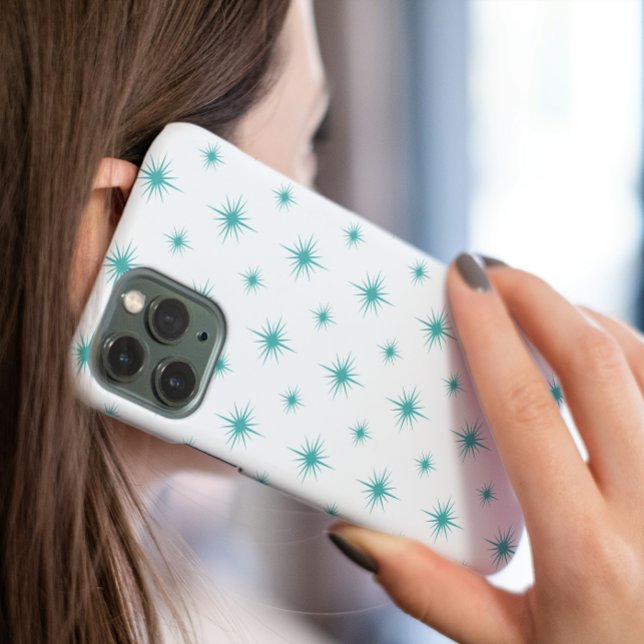 Turquoise Atomic Starburst Mid Century Pattern Case-Mate iPhone Case (Creator Uploaded)