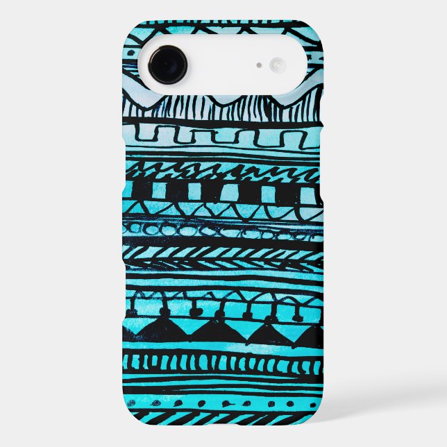 Turquoise Aztec Pattern 2 Case-Mate iPhone Case (Back)