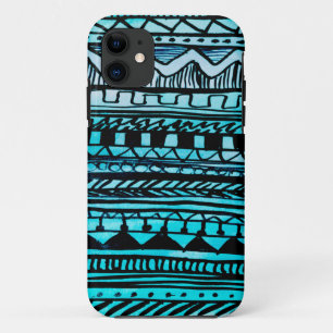 Turquoise Aztec Pattern 2 iPhone 11 Case