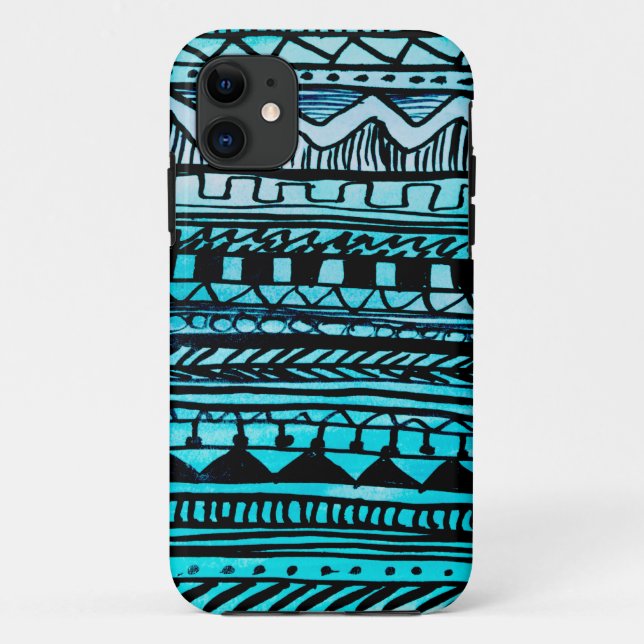 Turquoise Aztec Pattern 2 Case-Mate iPhone Case (Back)