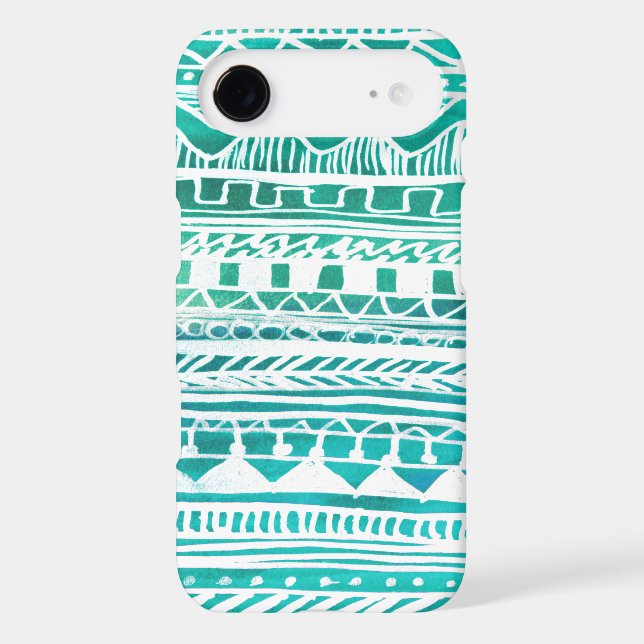 Turquoise Aztec Pattern Case-Mate iPhone Case (Back)