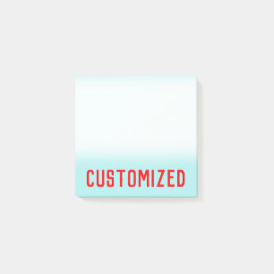 Turquoise Background & Red Bold Personalised Name Post-it Notes