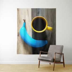 Turquoise Banana and Yellow Coffee Mug – Pop Art Tapestry