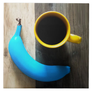 Turquoise Banana and Yellow Coffee Mug – Pop Art Tile