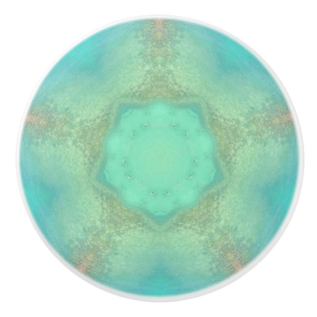 turquoise beach colour ceramic knob (Front)