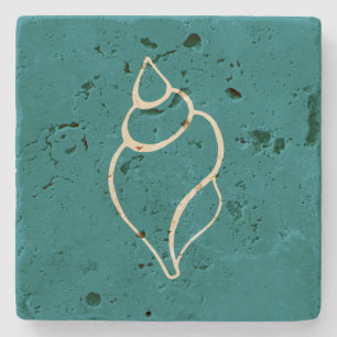 Turquoise Beach Shell Coaster