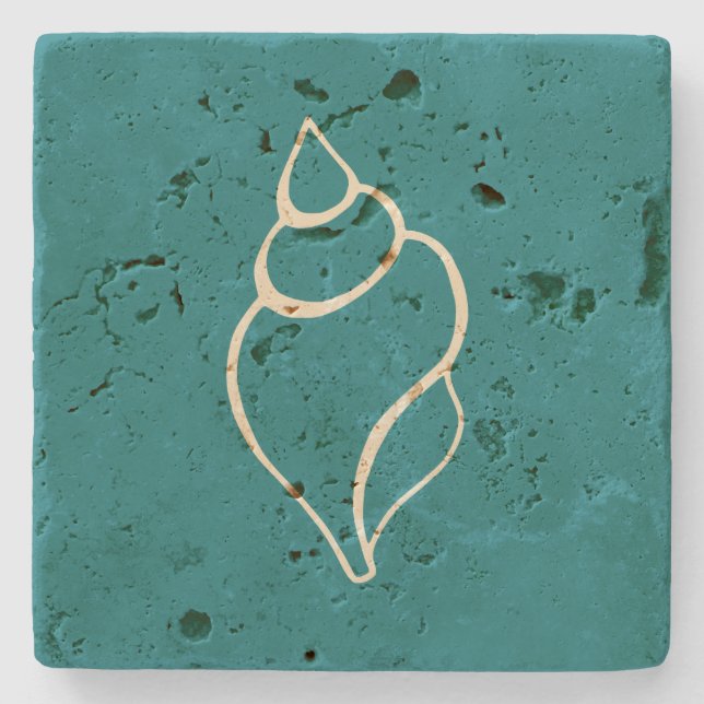 Turquoise Beach Shell Coaster (Front)