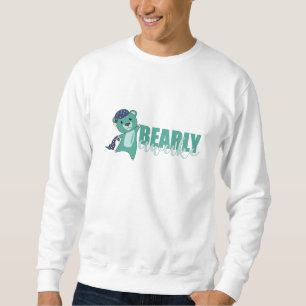Turquoise Bear Bearly Awake Cute Bear Teddy Bear Sweatshirt