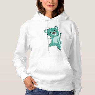 Turquoise Bear Colourful Bears Cute Animals Teddy Hoodie