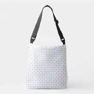 Turquoise, beige and white dots crossbody bag