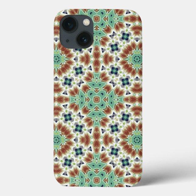 Turquoise beige colourful kaleidoscope ornament  Case-Mate iPhone case (Back)