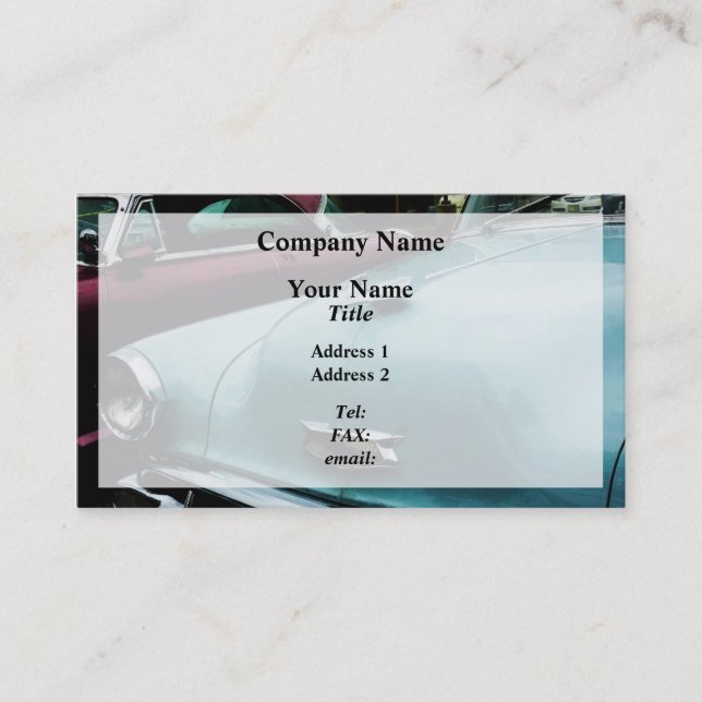 Turquoise Bel Air Border Business Card (Front)