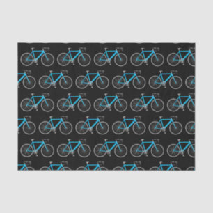 Turquoise Bicycle on Black Tissue Paper