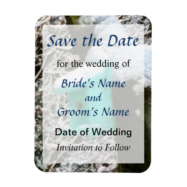 Turquoise Birdhouse Save the Date Magnet (Vertical)