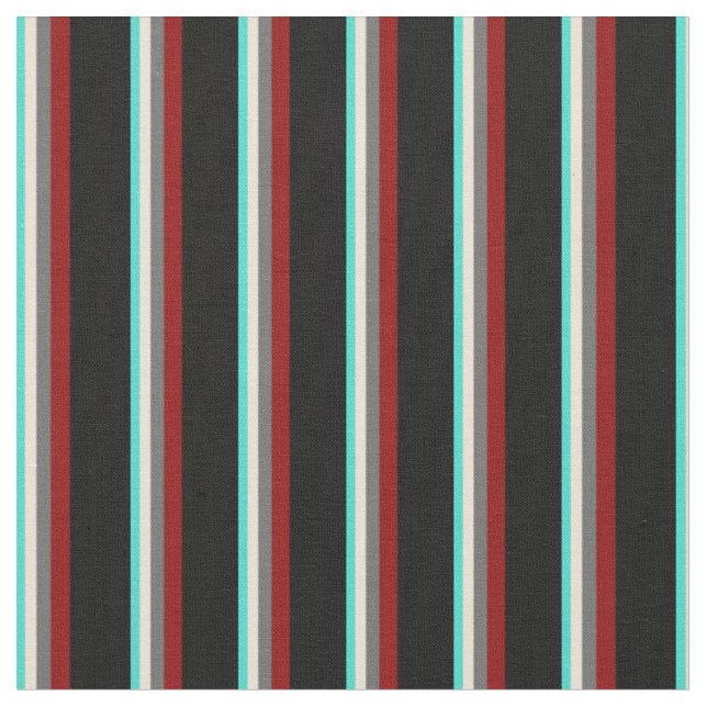 Turquoise, Bisque, Dim Grey, Dark Red, and Black Fabric (Close Up)
