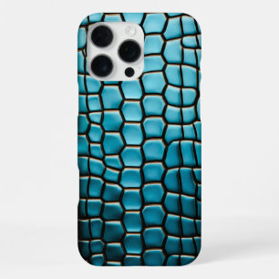 Turquoise Black and Gold Reptile Scale Pattern iPhone 16 Pro Max Case