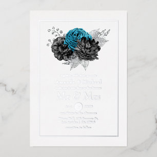 Turquoise, Black and Silver Wedding