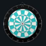 Turquoise Black And White Dartboard<br><div class="desc">Turquoise Black And White Dart Board</div>