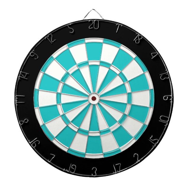 Turquoise Black And White Dartboard (Front)
