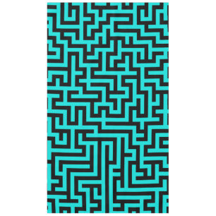 Turquoise Black Maze Lines Tablecloth