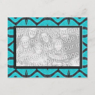 turquoise black photoframe postcard