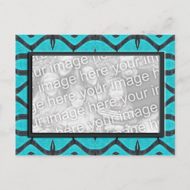 turquoise black photoframe postcard (Front)